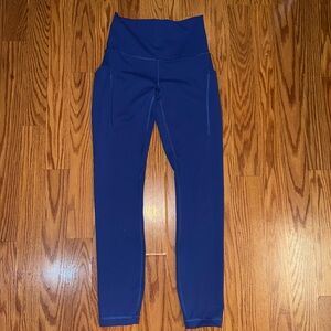 Lululemon Wunder Train W/ Pockets High-Waisted Blue Leggings